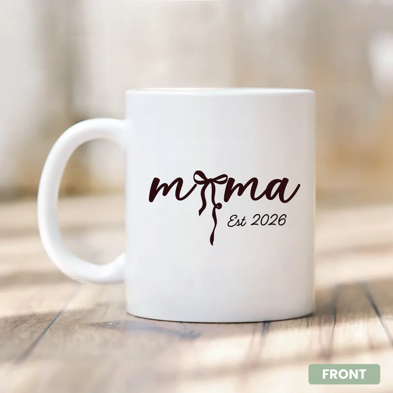 Wrapped in Grace personalized mug, front view with custom design, gift for mom
