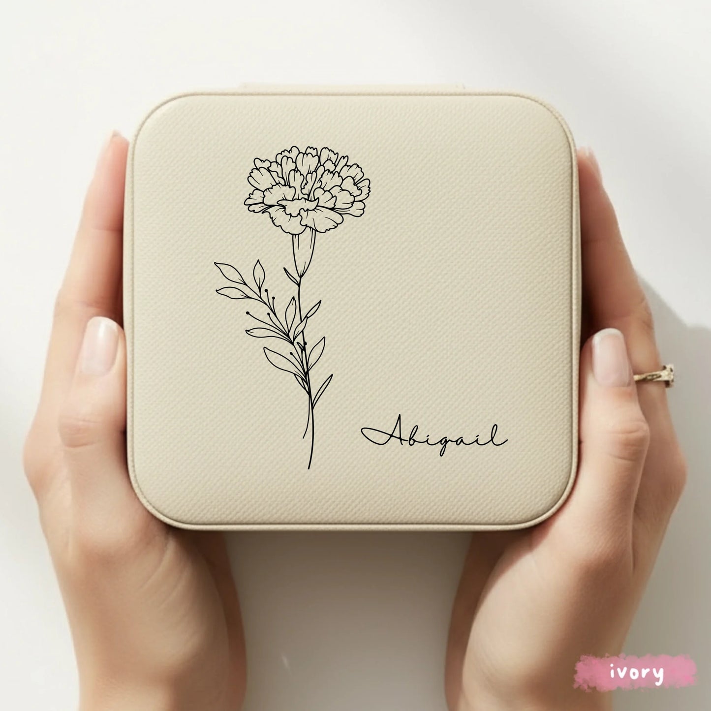MimosaMocks Jewelry Travel Case  - Ivory 001