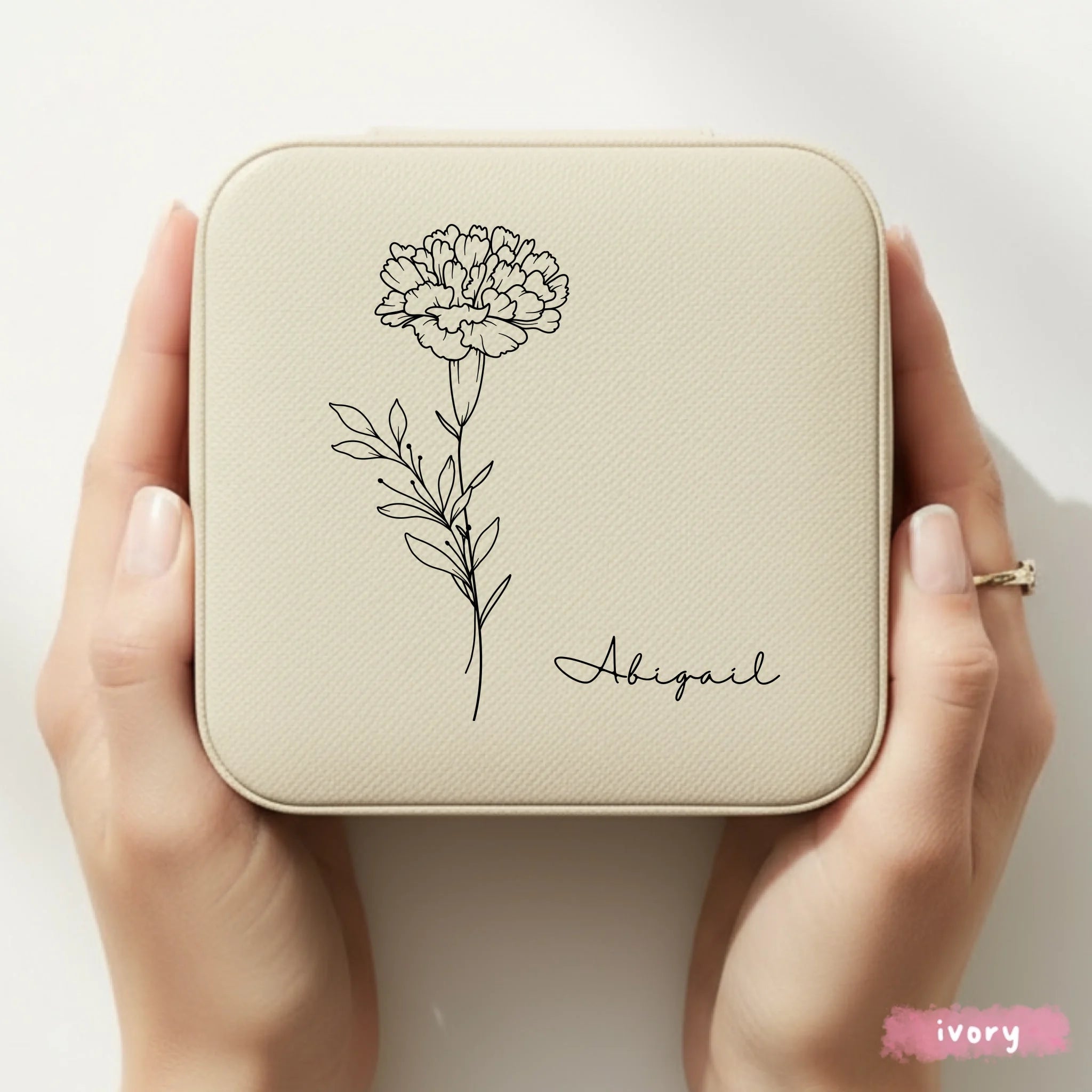 MimosaMocks Jewelry Travel Case  - Ivory 001