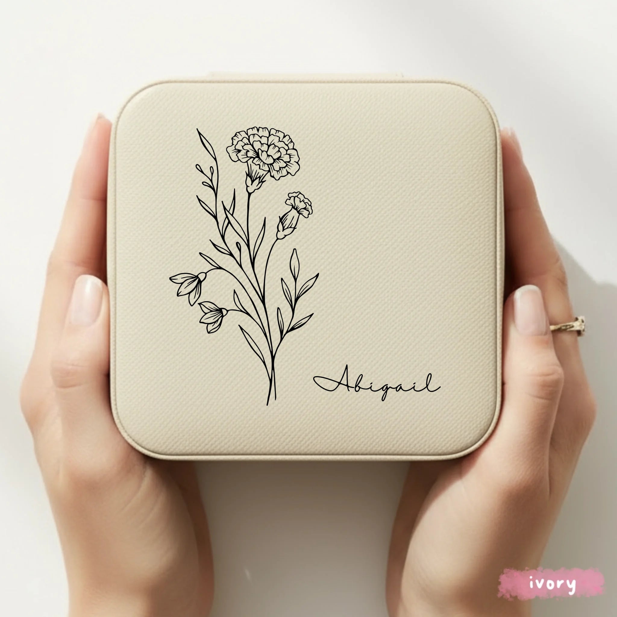 MimosaMocks Jewelry Travel Case  - Ivory 001