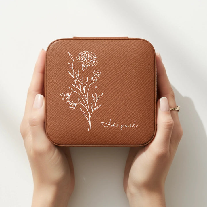 Birth Month Flower – Gift for Friends – Personalized Jewelry Box
