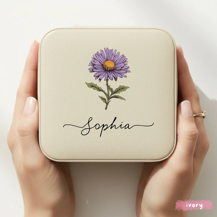 Birth Month Flower – Gift for Mom – Personalized Jewelry Box