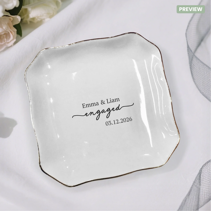 Forever Starts Here – Personalized Engagement Ring Dish