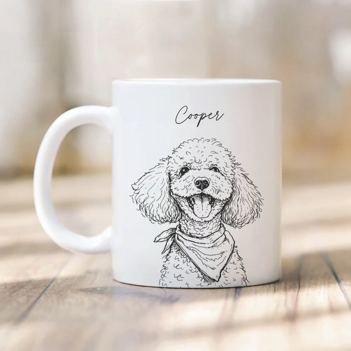 Personalized Sketch Pet Portrait Mug – Upload Your Photo