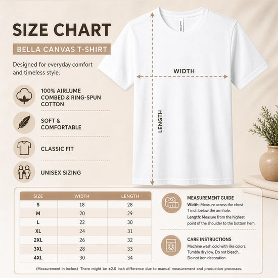 BC3001 size chart 2