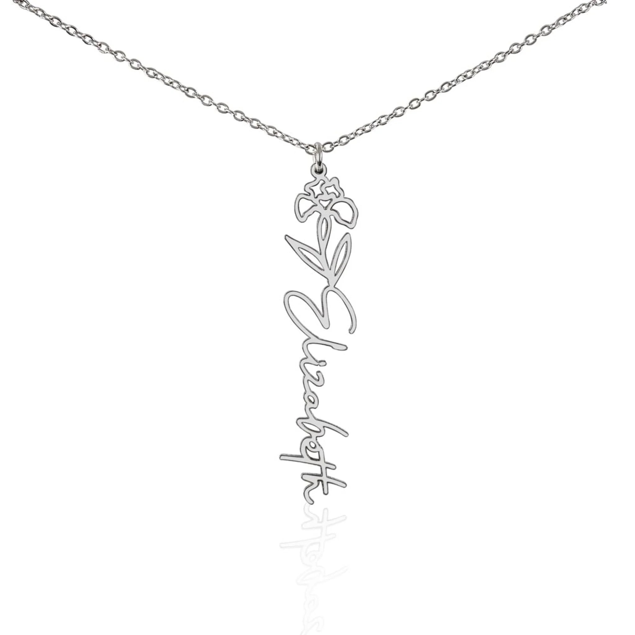 Flower Name Necklace Feb Plain 2