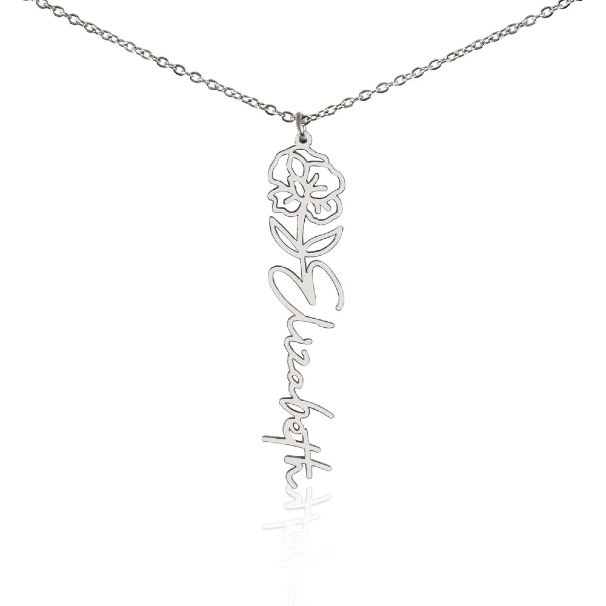 Flower Name Necklace Aug Plain 8