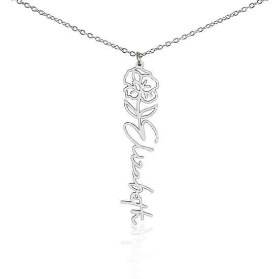 Flower Name Necklace Aug Plain 8