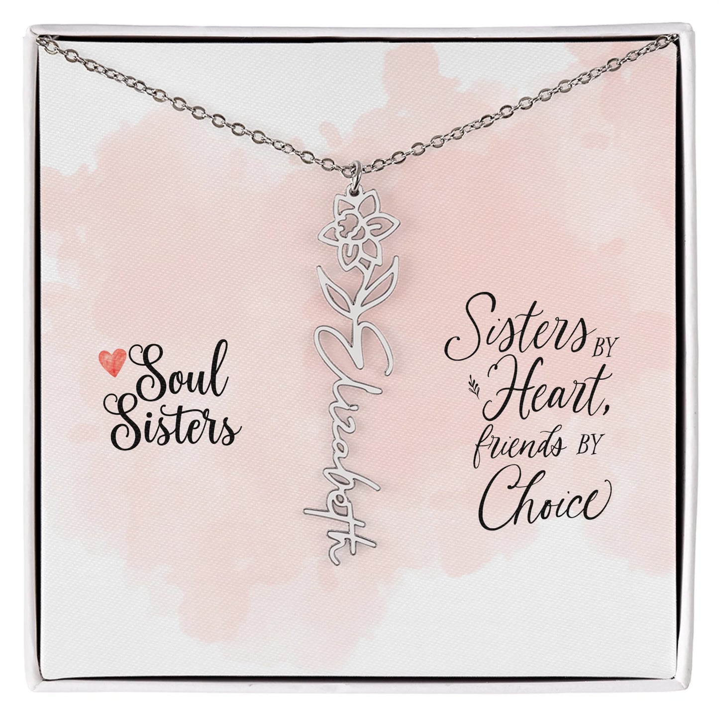Flower Name Necklace Mar