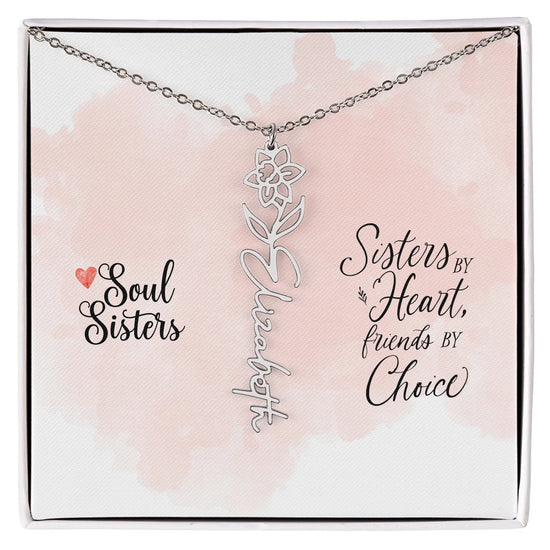 Flower Name Necklace Mar