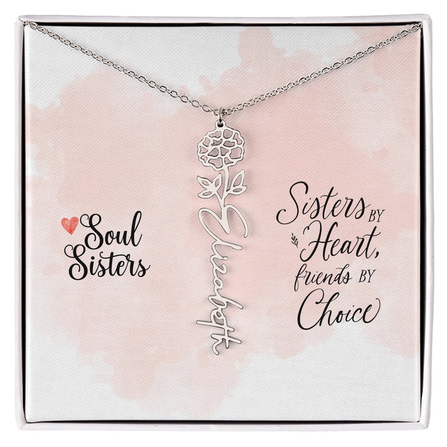 Flower Name Necklace Oct