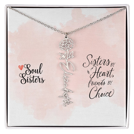 Flower Name Necklace Oct