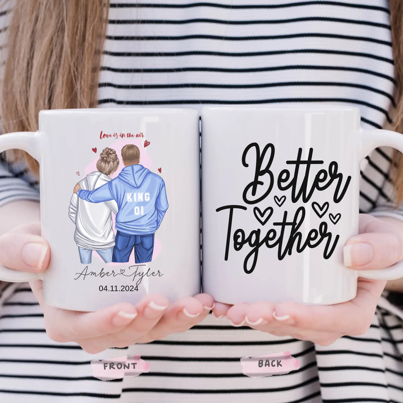 Better Together Always personalized mug, front view with custom design