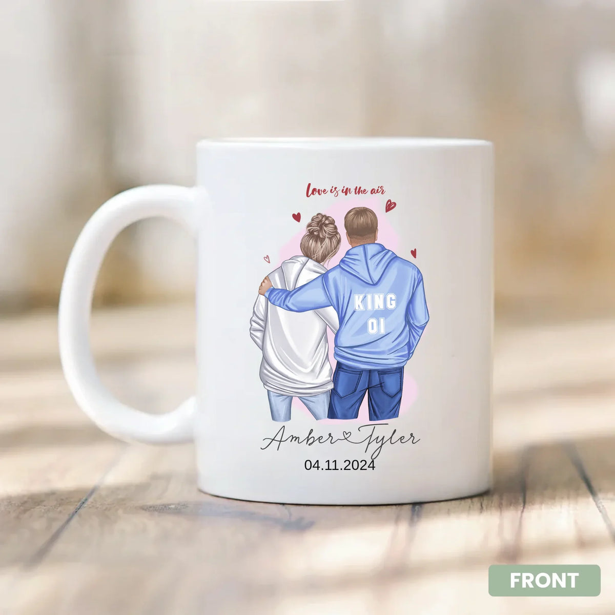 Better Together Always Mug - angled view of custom couple's design