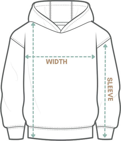 Toddler Hoodie measurement diagram