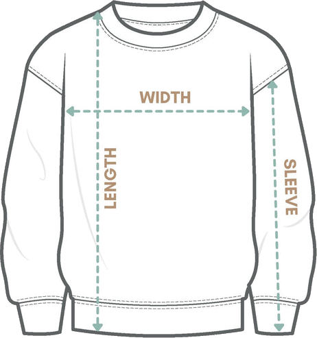 Toddler Sweatshirt measurement diagram