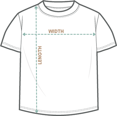 Youth Tee measurement diagram